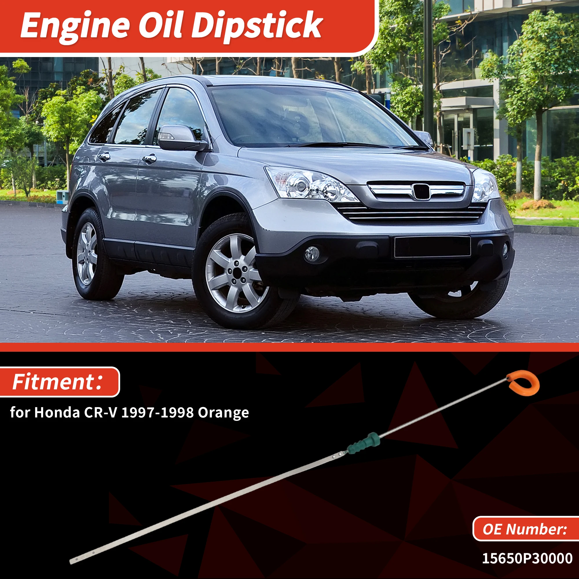 UXCELL Oil Dipstick Oil Level Dip Stick No.15650P30000 for Honda CR-V 1997-1998 Orange