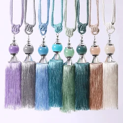 2Pcs/Lot Beaded Tassel Curtain Tiebacks Decorative Hanging Ball Tassels Fringe Curtain Holder Buckle Rope Room Accessories