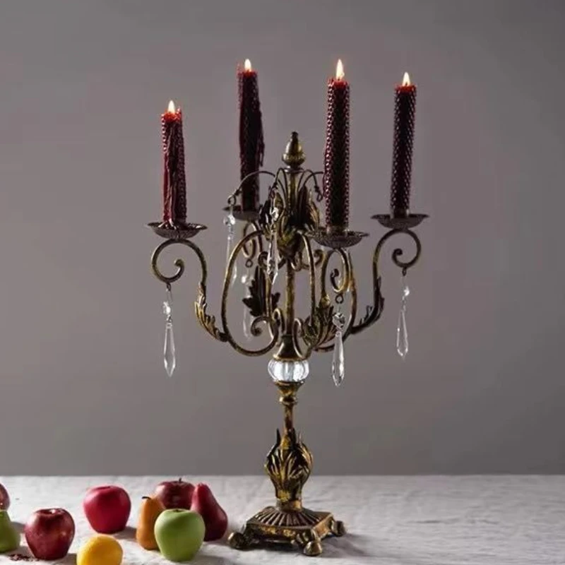 Nordische Kerzenhalter Vintage-Kerzenständer Dekorative Party-Kerzenhalter Elegante Kristall-Kerzenständer Ästhetischer Behälter