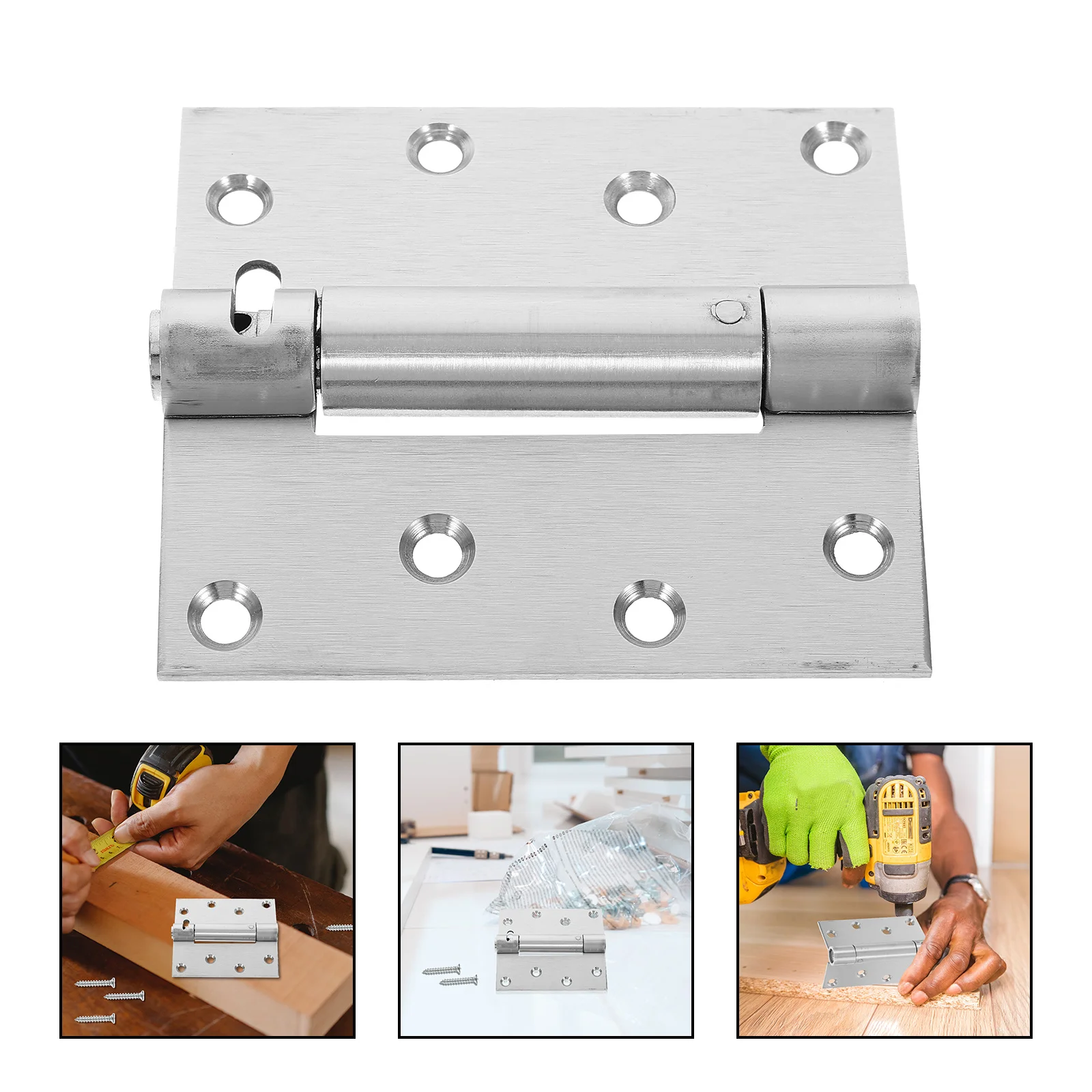 

1 set 1 Set Of Self Closing Door Hinges Stainless Steel Spring Loaded Heavy Duty Hinges For Home Garage Bathroom Exterior Door