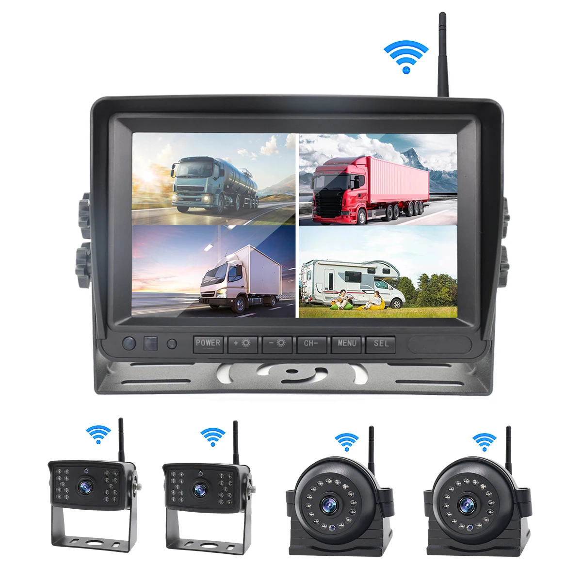 Wireless Rear View Back up Camera Waterproof Truck Night Vision System + 7