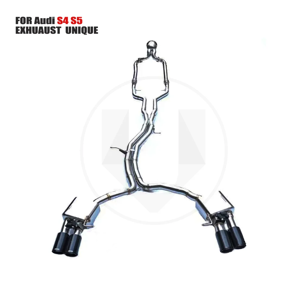 UNIQUE Stainless Steel Exhaust System Manifold is Suitable for Audi S4 S5  Auto Modified Valve Muffler Downpipe With Catalyst