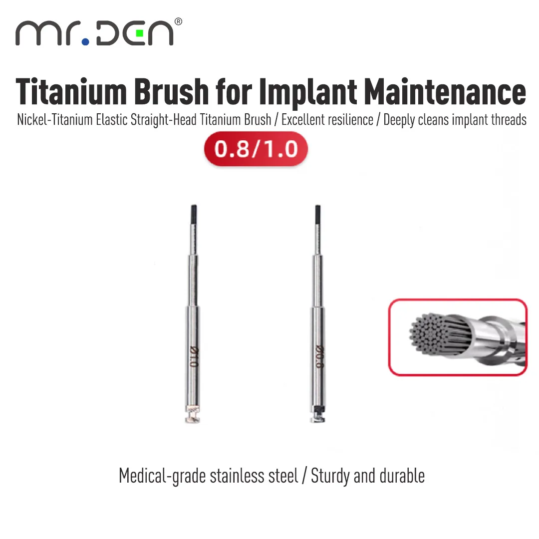 MR DEN Dental Titanium Brush for Implant Maintenance Peri-implantitis Treatment Granulation Tissue Removal Tool