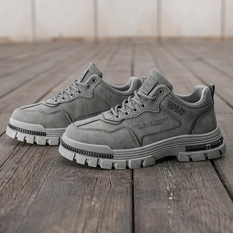 Men's Thick Sole Work Boots Non Slip Casual Platform Sneakers Outdoor Hiking Walking Fashion Utility Shoes view 6
