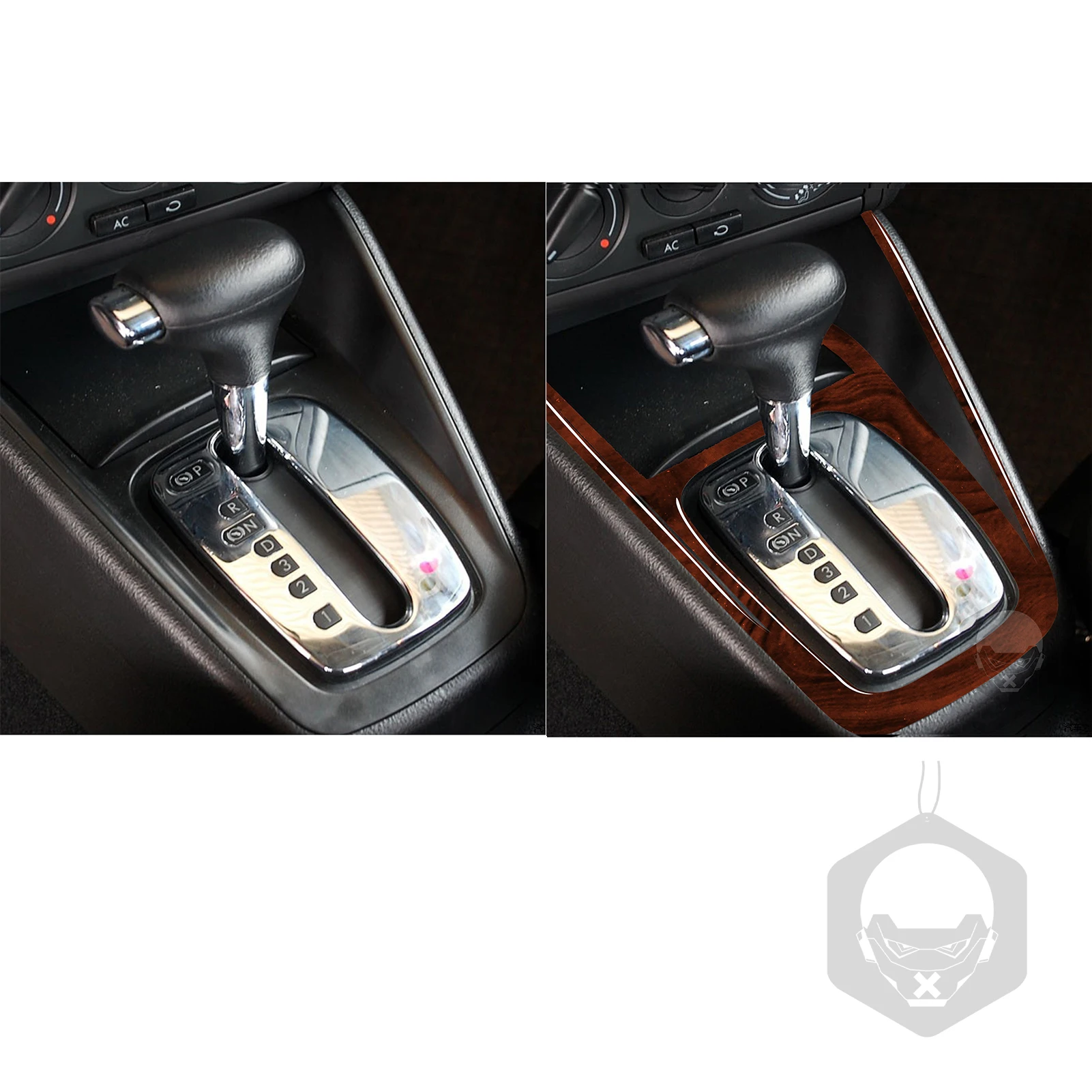 For VW Golf 4 Mk4 1999-2004 Accessories 6Pcs Wood Grain Plastic Car Interior Gear Shift Panel Cover Trim Sticker