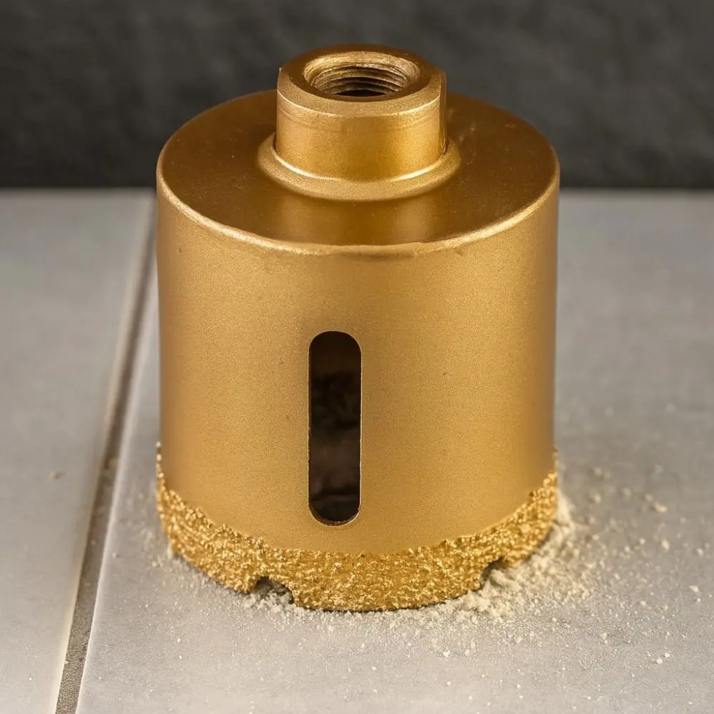 Desain Benang Bit Inti Brazing Vakum Rilis Cepat Bit Inti Pengeboran Kering Mengunci Sendiri Mur Flange Pelat Penekan