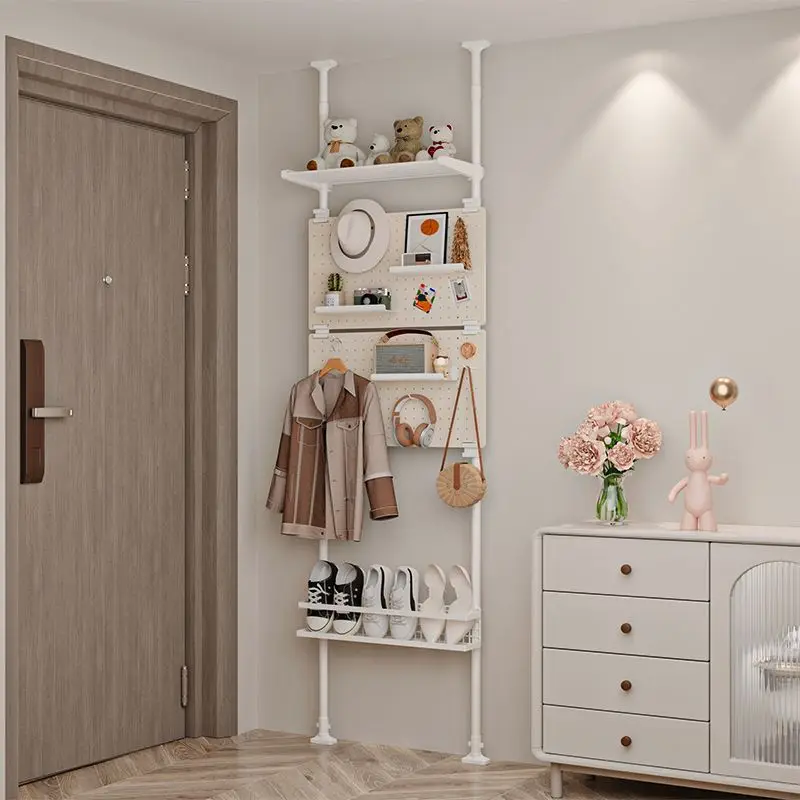 Hanging hangers, holes behind the door, board shoe racks, integrated hangers, ultra-thin porch coat racks at the entrance