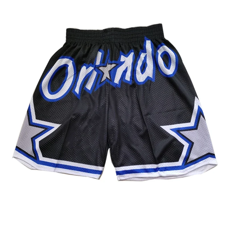 Basketbal Short Orlando Bloem Vier Zakken Digitaal Printen Outdoor Sport Strandbroek Hoge Kwaliteit Blauw 2024