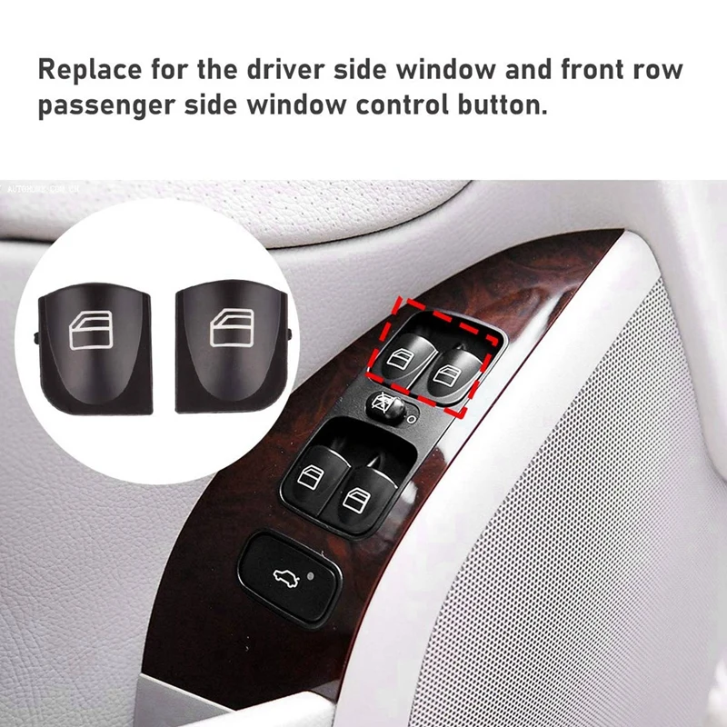 4X Window Switch Button Covers For Mercedes Benz W203 W208 C Clk Class Front Left+Right Window Switch Repair Button Caps