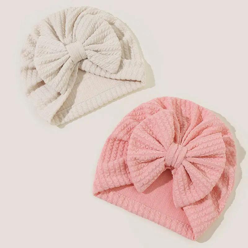 8pcs/pack Children Baby Hat Kids Bowknot Cap Newborn Girls photography Props Spring Autumn Modis Beanie Turban Infant Props