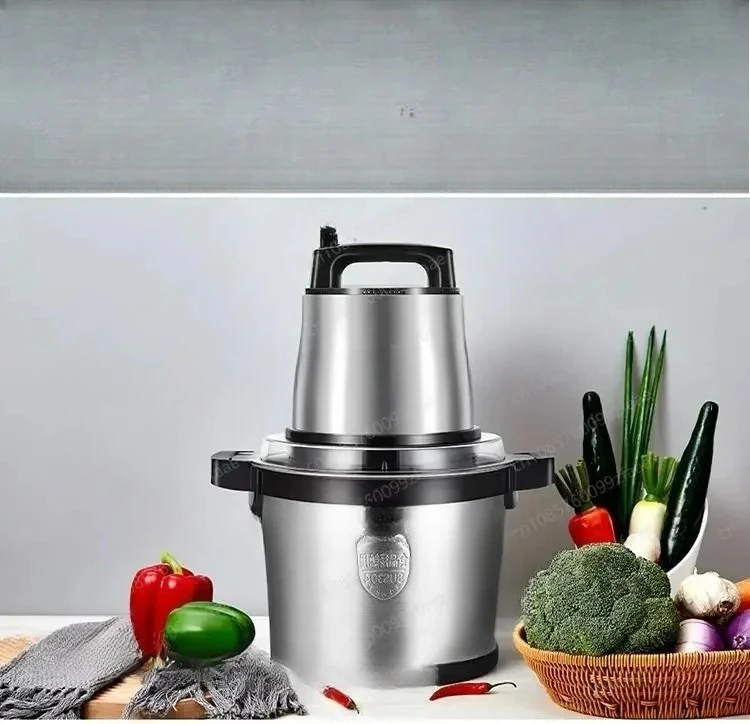 6-liter electric meat grinder, large capacity, vegetable and garlic mixer, household electric stainless steel meat grinder