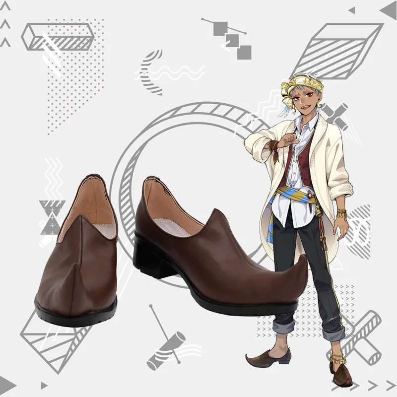 

Обувь Kalim Al-Asim, обувь для косплея Twisted Wonderland, коричневые туфли, обувь для игр, аниме, карнавала, вечеринки, Хэллоуина, Рождества, нестандартный размер