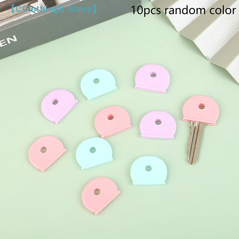 10Pcs Mixed Color PVC Plastic Keys Caps Topper Elastic Case For DIY Keyring Rubber Head Caps Keys Locks Tags ID Markers【AliS8】