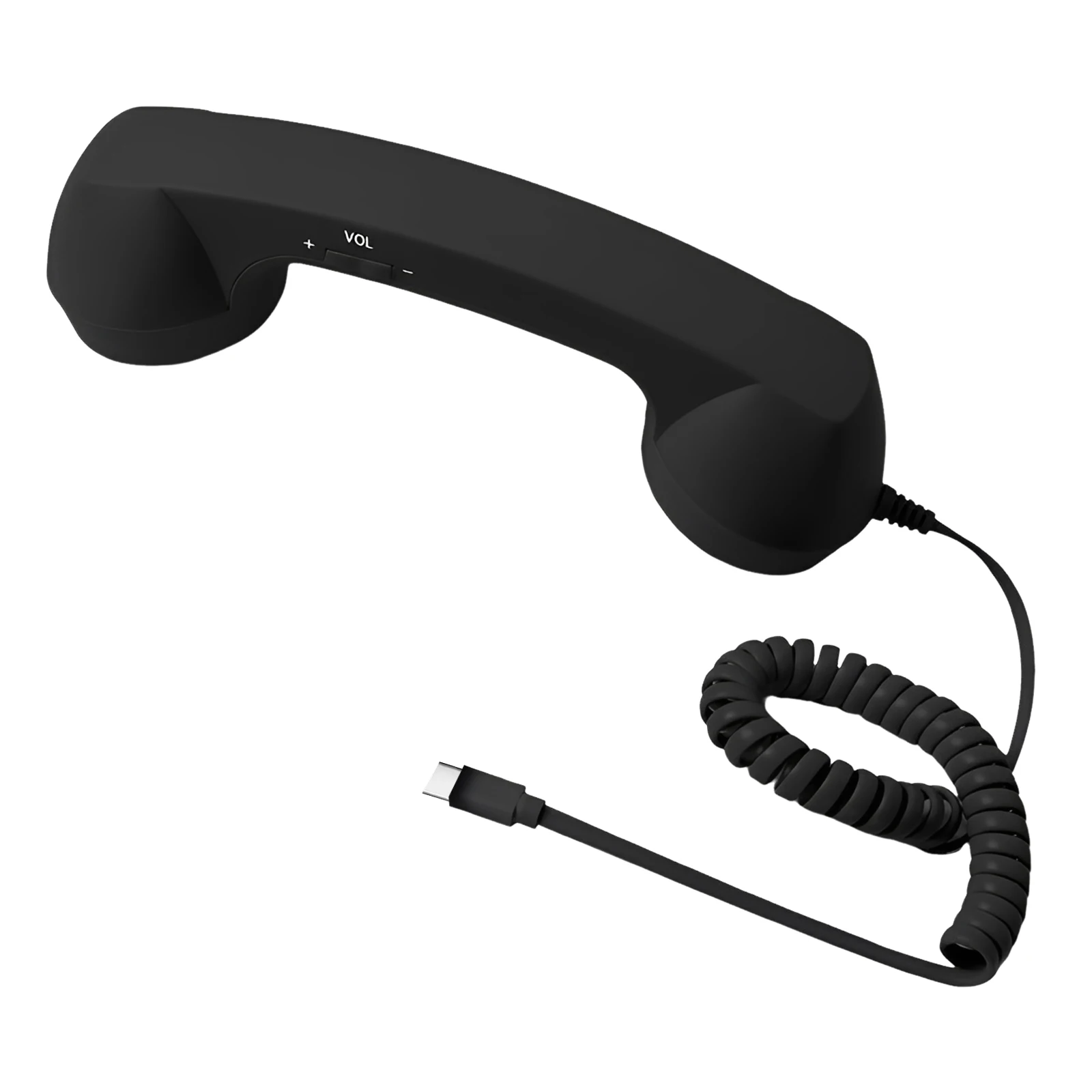 Classic Wired Phone Handset with Type-C Connector Wired Landline Handle Receiver for Mobile Video Conferences Calls Meetings