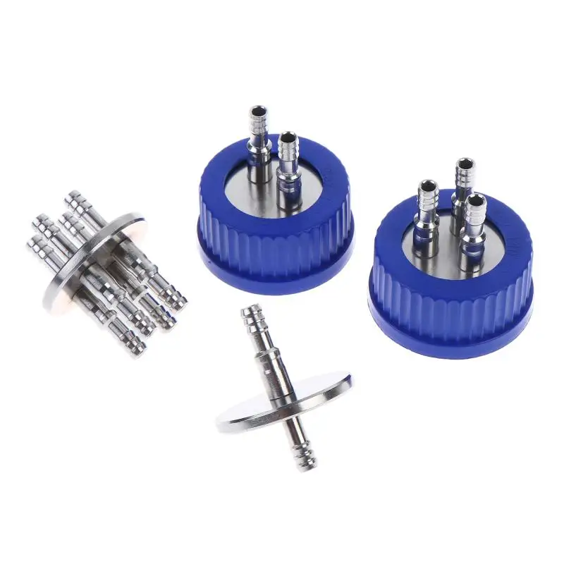 GL45 Fermentation Tank Feed Cap High Temperature Resistant Stainless Steel Sealing Cover for Lab Biological Fermentation view 4