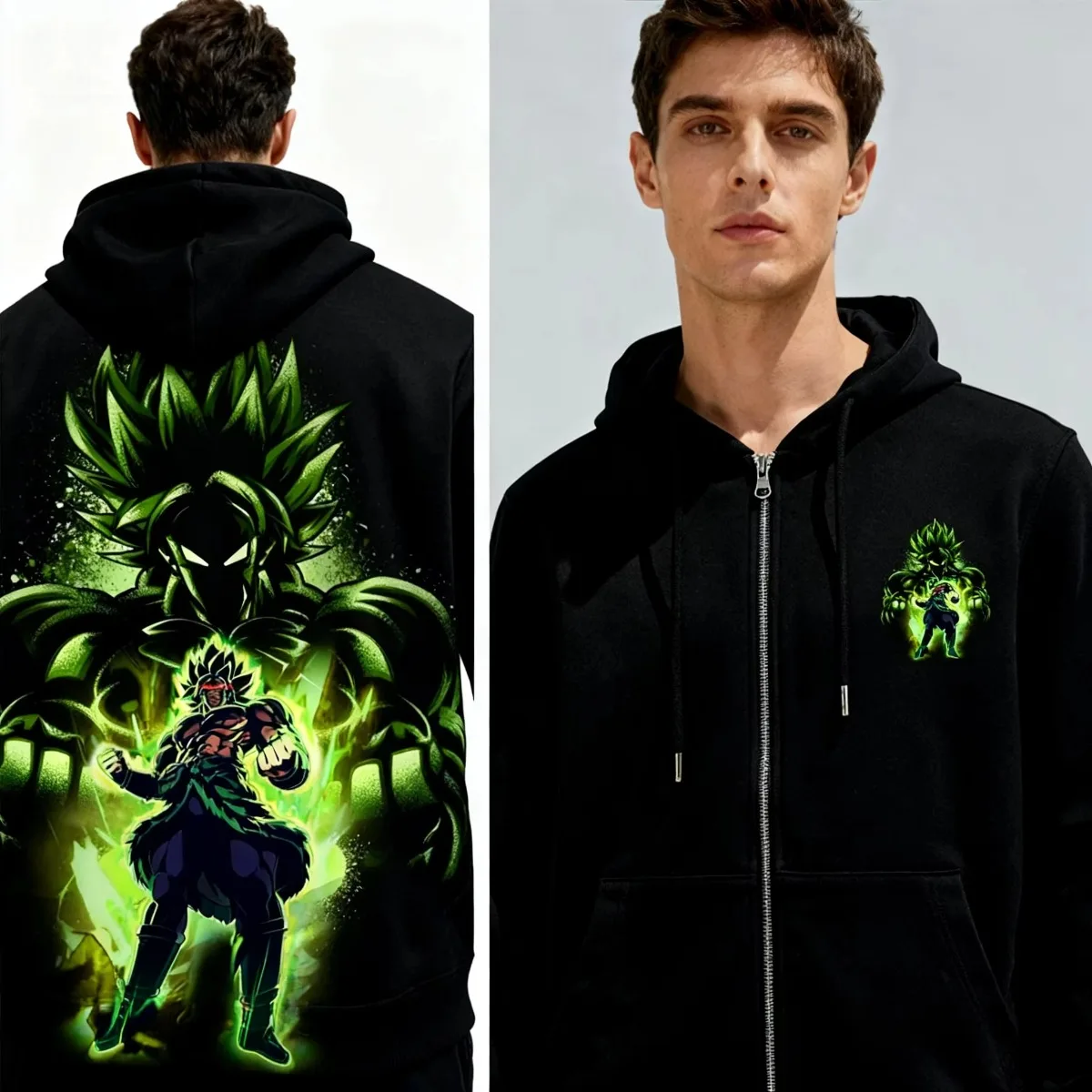Dragon Ball 2025 nuevo caliente Bandai Anime Fan Sudadera con capucha de algodón para hombre chaqueta con cremallera sudadera estampada regalo perfecto para la cultura Otaku