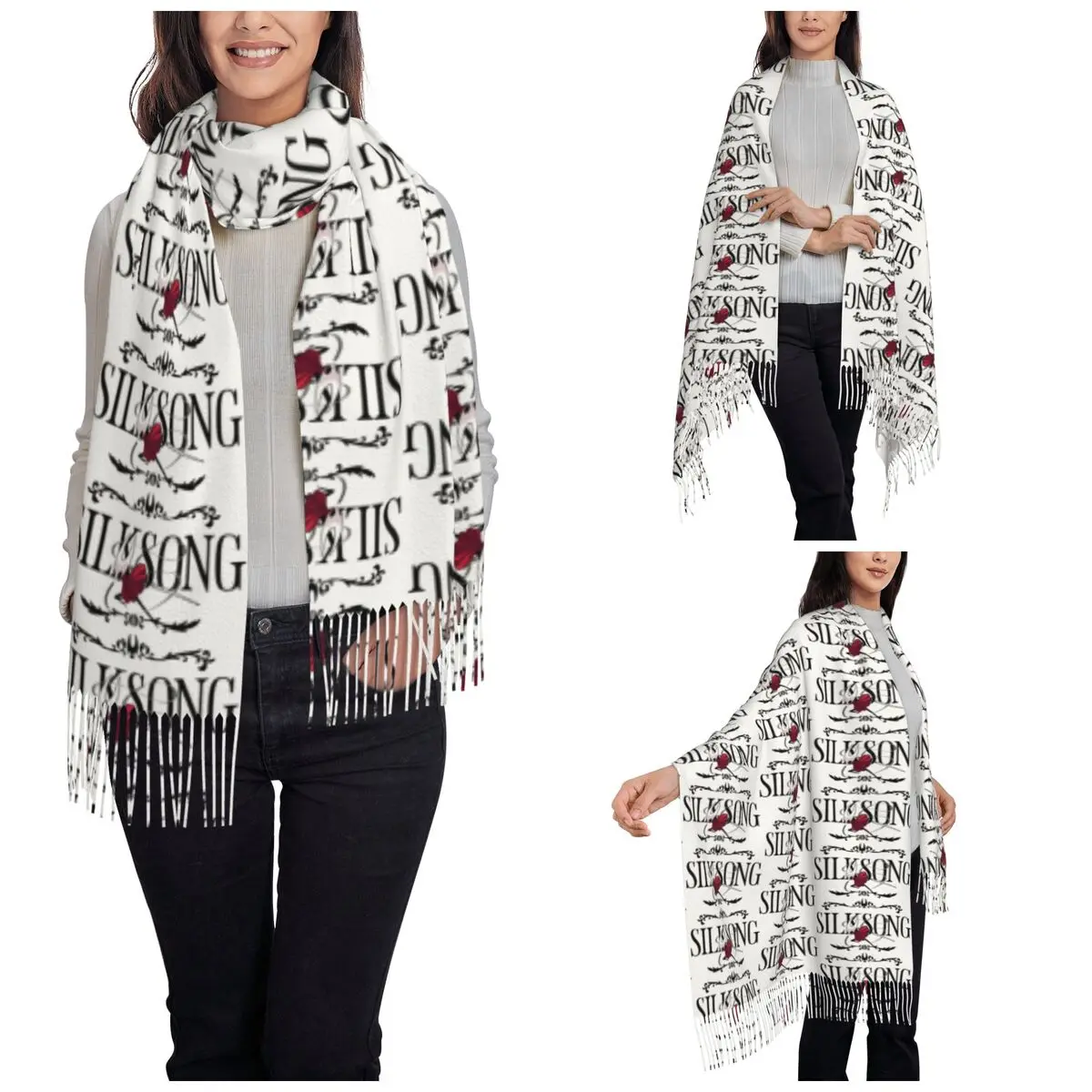 Hornet Hollow Knight Shawl Wrap Womens Winter Warm Large Soft Scarf Game Neckerchief Tassel Scarves