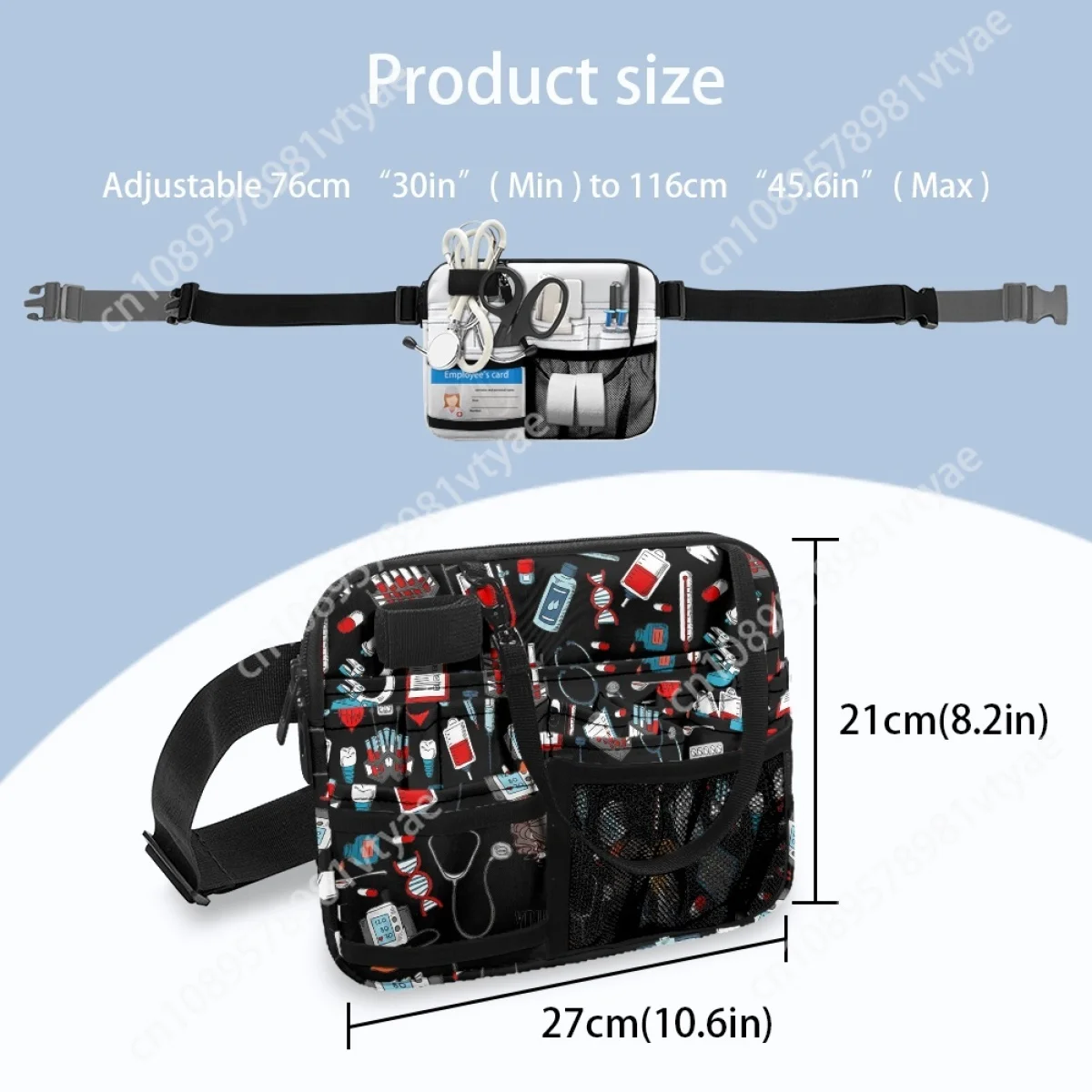 Print on Demand Medical Pack Adjustable Waist Strap Nurse Fanny Pack Female for Stethoscopes Care Kit Nursing Student Tools 2023