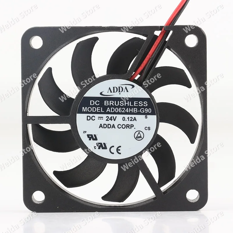 Original new Taiwan ADDA 5V 14V 48V 6010 60X60X10MM 6CM 2-wire inverter Cool silent AD0624HB-G90 cooling fan DC 24V 0.12A