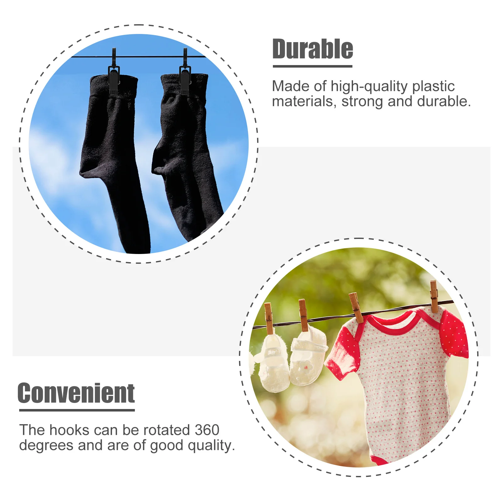 

10Pcs Plastic Curtain Clips with 360 Rotation Heavy Load Capacity for Drapes Shower Doors and Wardrobes 360 Degree Clips