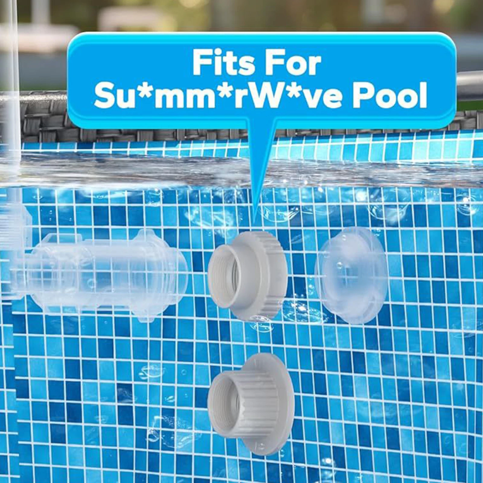2Pcs Ground Pool Fountain Adapters Non-Slip ABS Swimming Pools Equipment Pools Waterfall Connector For SummerWave & Funsicle