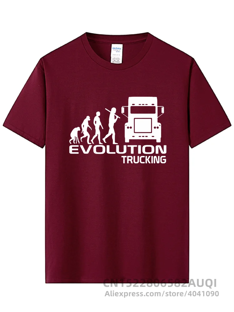 Brand Clothing EVOLUTION TRUCKING Truck Driver Cab Gift Ideas Funny T Shirt Men Cotton Short Sleeve T-shirt Top Camiseta