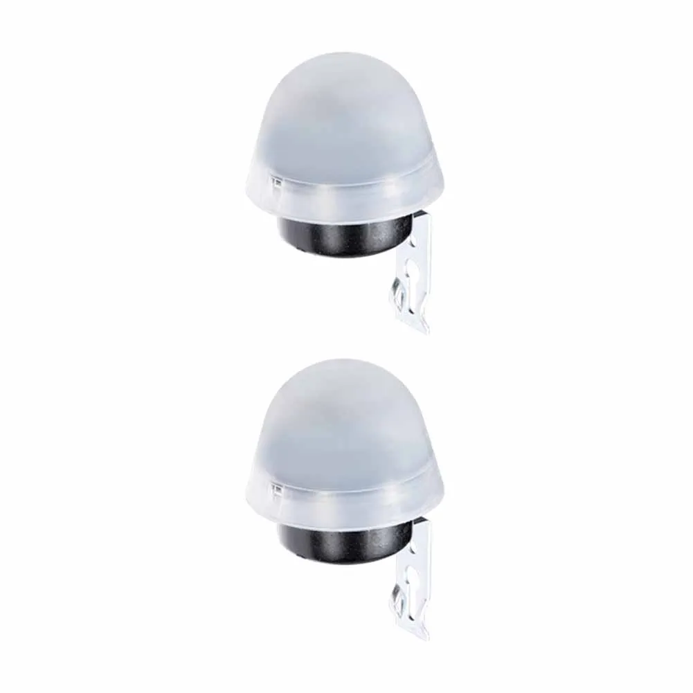2pcs Rainproof Light Control Switch with Photo Sensor for Street Lighting Systems Outdoor Lighting Automation Solutions