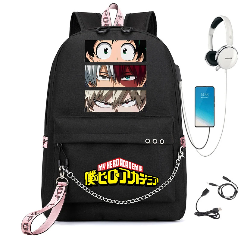 Mijn Held Academia Cartoon Rugzak Usb Model Jeugd Student Schooltas Outdoor Reistas Kids School Cadeau