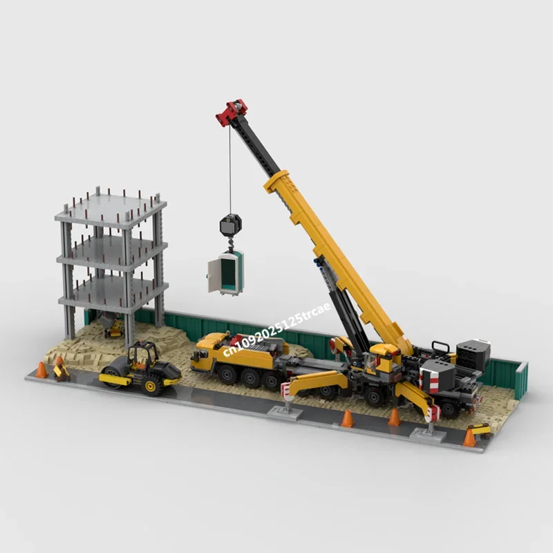 New 1882Pcs Engineering Hot Street View Moc Modular Construction Site Model Building Custom Puzzle Diy Creative Ideas Toys Gifts