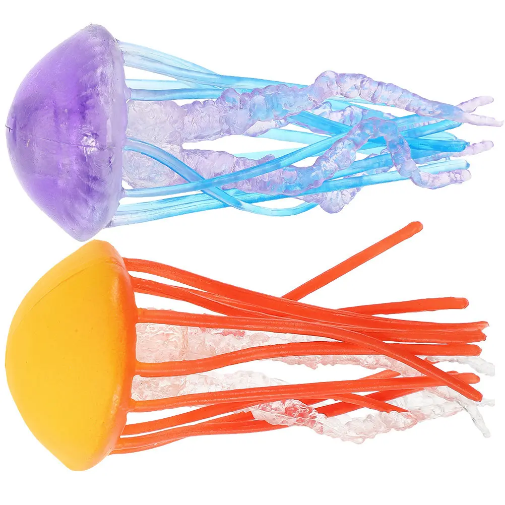 

2Pcs Simulation Jellyfish Artificial Plastic Decorations Realistic Marine Creature Educational Ocean Animal Cognitive Set