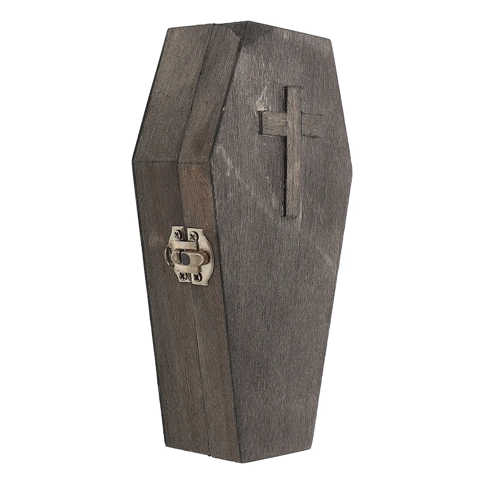Small Coffin Shape Halloween Jewelry Box Portable Wooden Organizer Earring Ring Necklace Storage Case Decoration