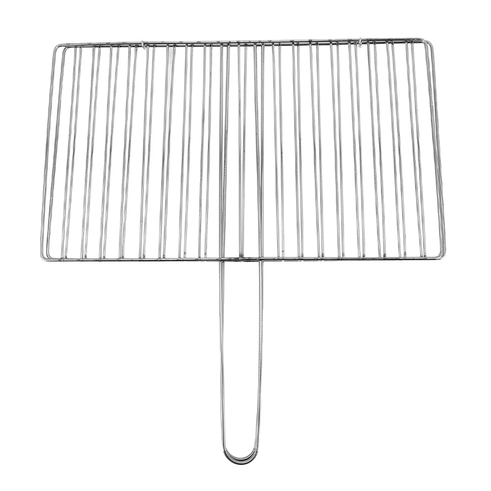 

Heavy Duty Stainless Steel Grill Basket with Handle for Fish Meat Vegetables Grilling Outdoor Bbq Camping Cooking Tool