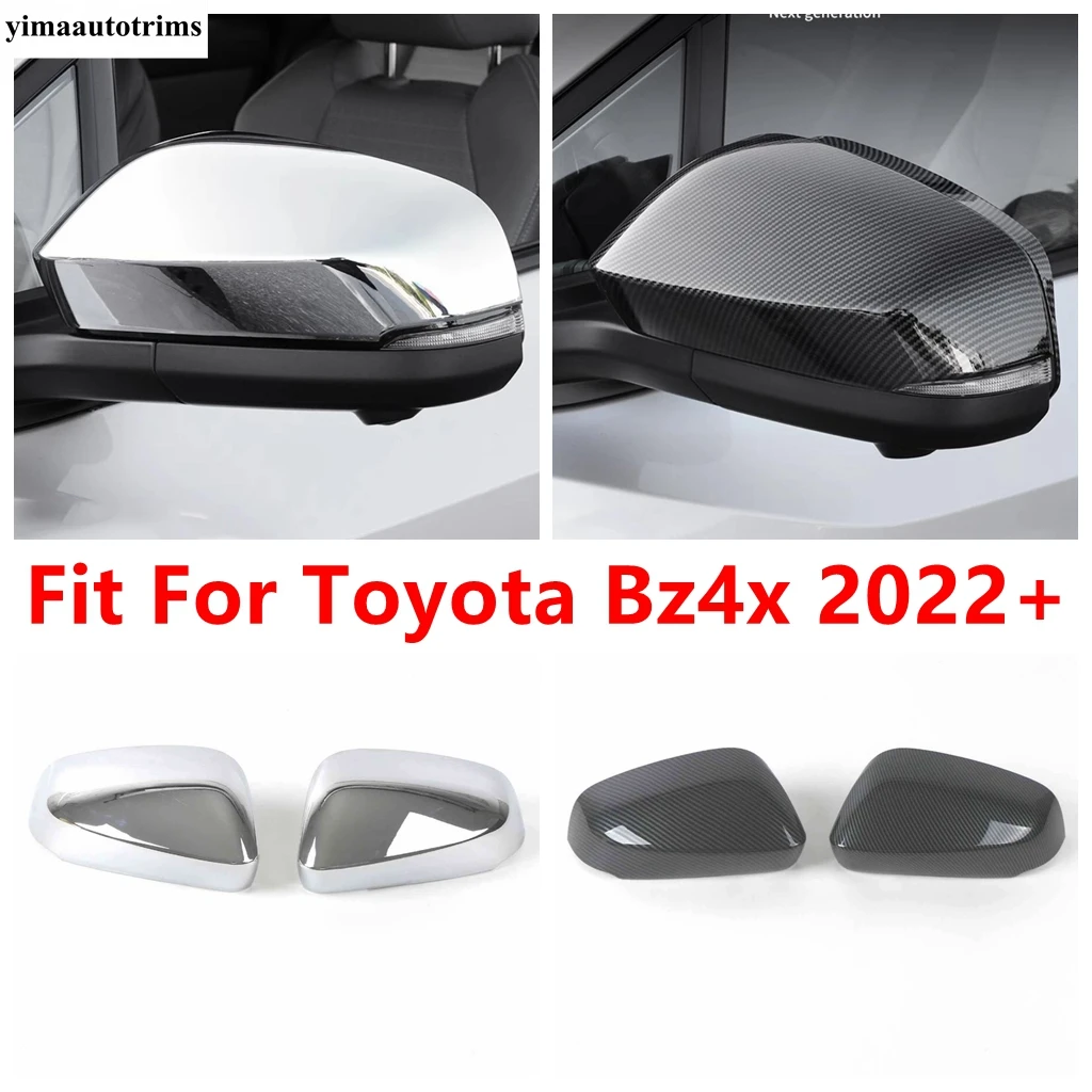 

Car Rearview Mirror Cap Shell Case Decoration Cover Trim For Toyota Bz4x 2022 2023 ABS Chrome / Carbon Fiber Look Accessories