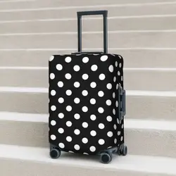 Black And White Polka Dot Print Suitcase Cover Flight Trendy Modern Art Useful Luggage Accesories Travel Protector
