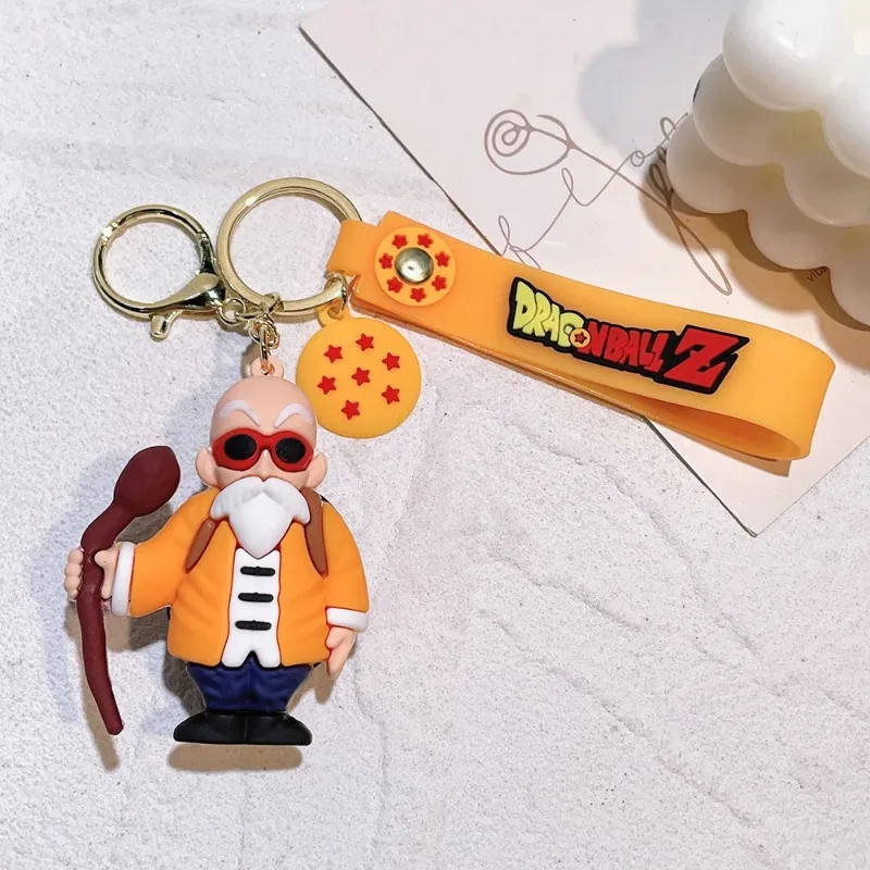 Anime Dragon Ball Keychain Fashion Jewelry Son Goku Vegeta Piccolo Action Figures 8CM PVC Key Ring for Men Women Bag Pendant view 5