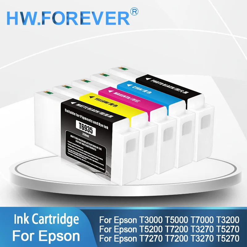 

T6931-T6935 Совместимый картридж с пигментными чернилами для принтера Epson SCT3000 T5000 T7000 T3200 T5200 T7200 T3270 T5270