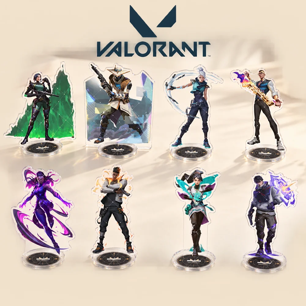 Valorant 15cm Agent Characters with Skill Effects Acrylic Stand Keychain Game Desktop Decor Fans Collectible Gift