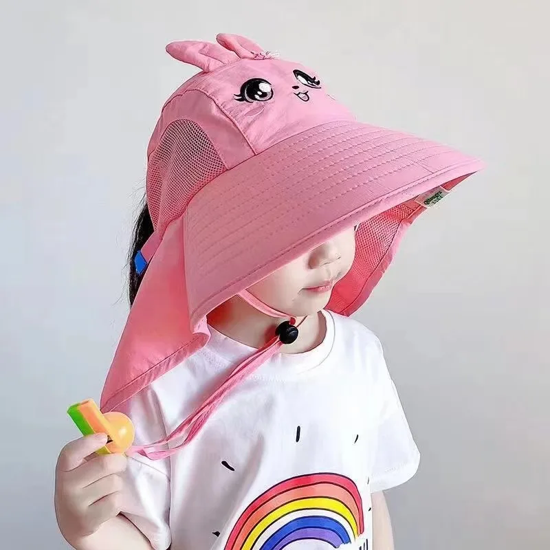 Cappello da pescatore estivo per bambini 360 ° protezione UV a tesa larga ragazzi ragazze berretto bambini Panama Outdoor Beach cappelli da sole