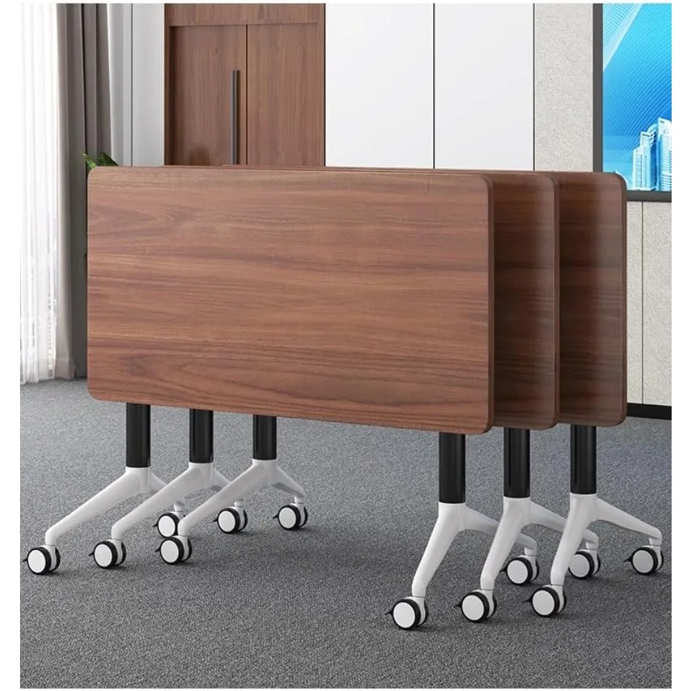 

Conference Table Foldable Meeting Tables, Mobile Training Table with Wheels, Flip Top Rolling Seminar Meeting Table for Office,M