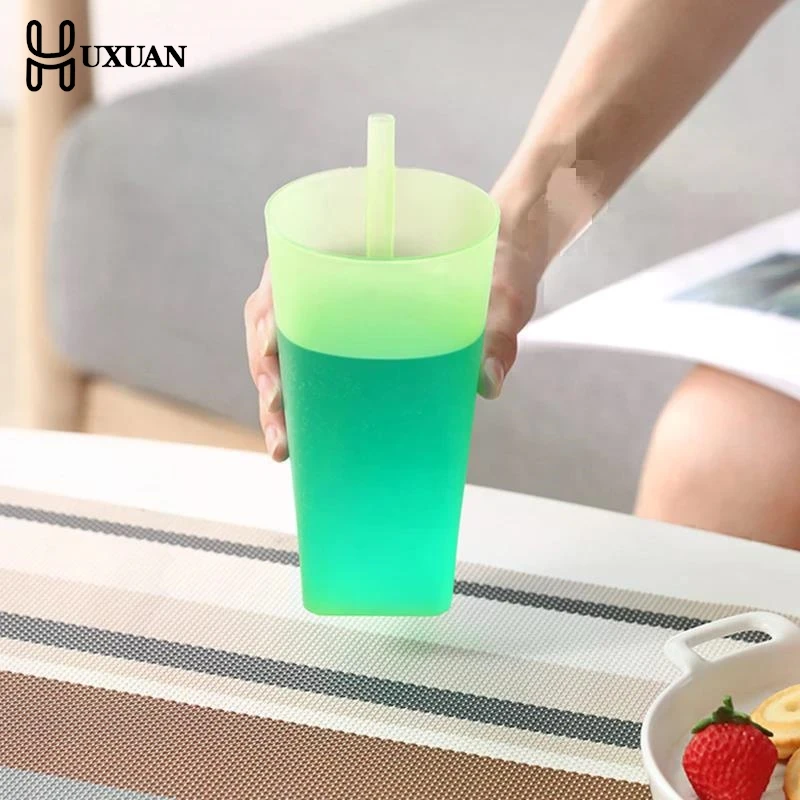Straw Cup Children Infant Baby Sip Cup With Built In Straw Mug Drink Food-grade Plastic Integrated Kids Water Bottle 2025