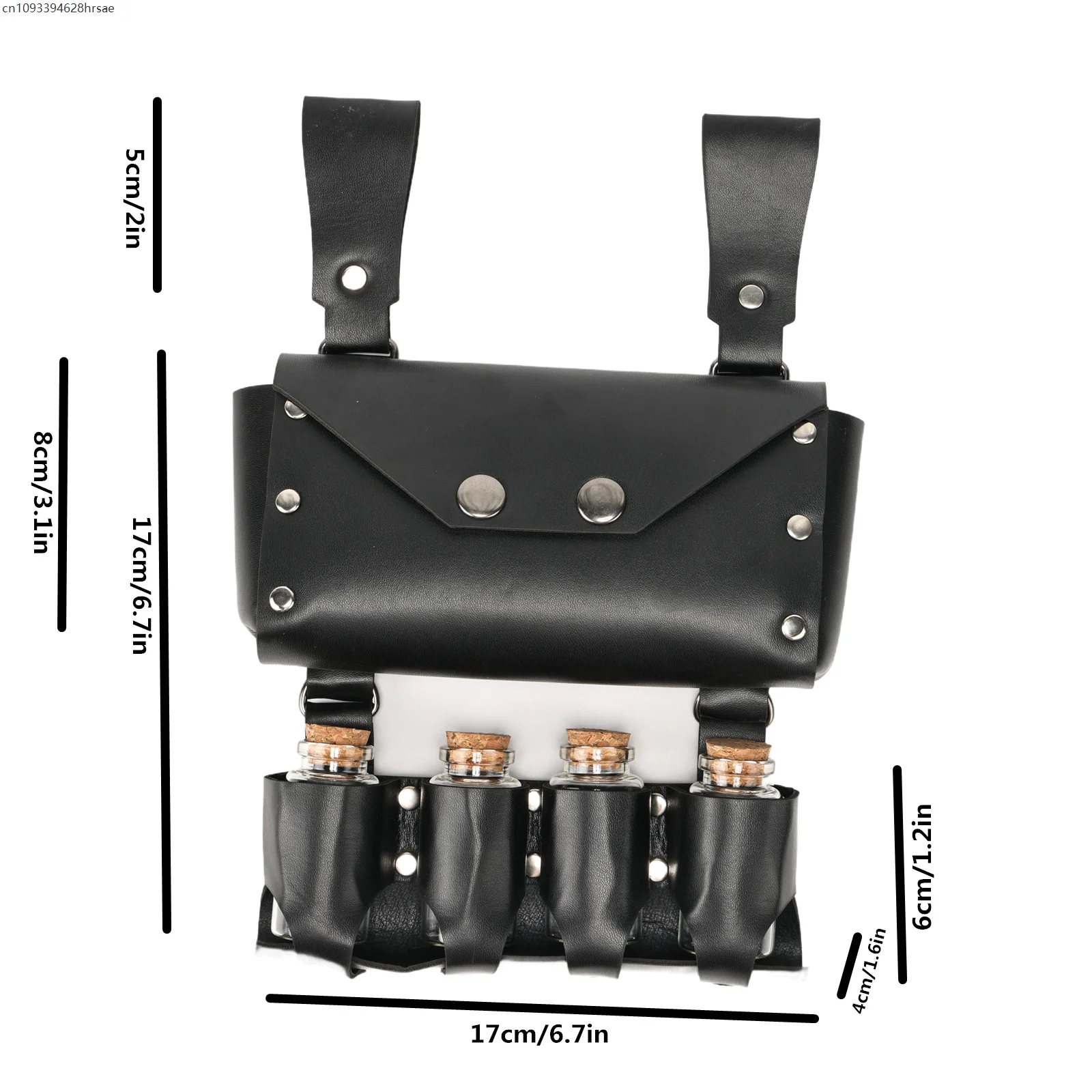 Medieval Witch PU Leather Belt Pouch Bag Waist Bags Alchemist Cosplay Costume Prop Magic Potion Bottle Punk Accessory For Unisex