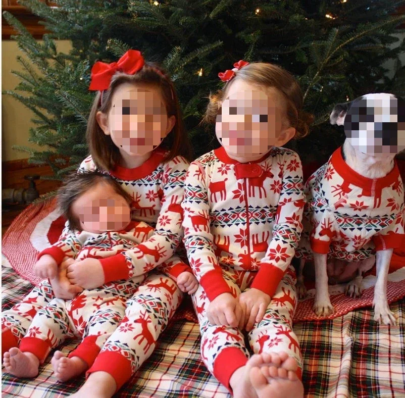 Family Christmas Matching Pajamas Set Xmas Adult Kids Mother and Daughter Father Son Sleepwear Baby Family Look Outfits