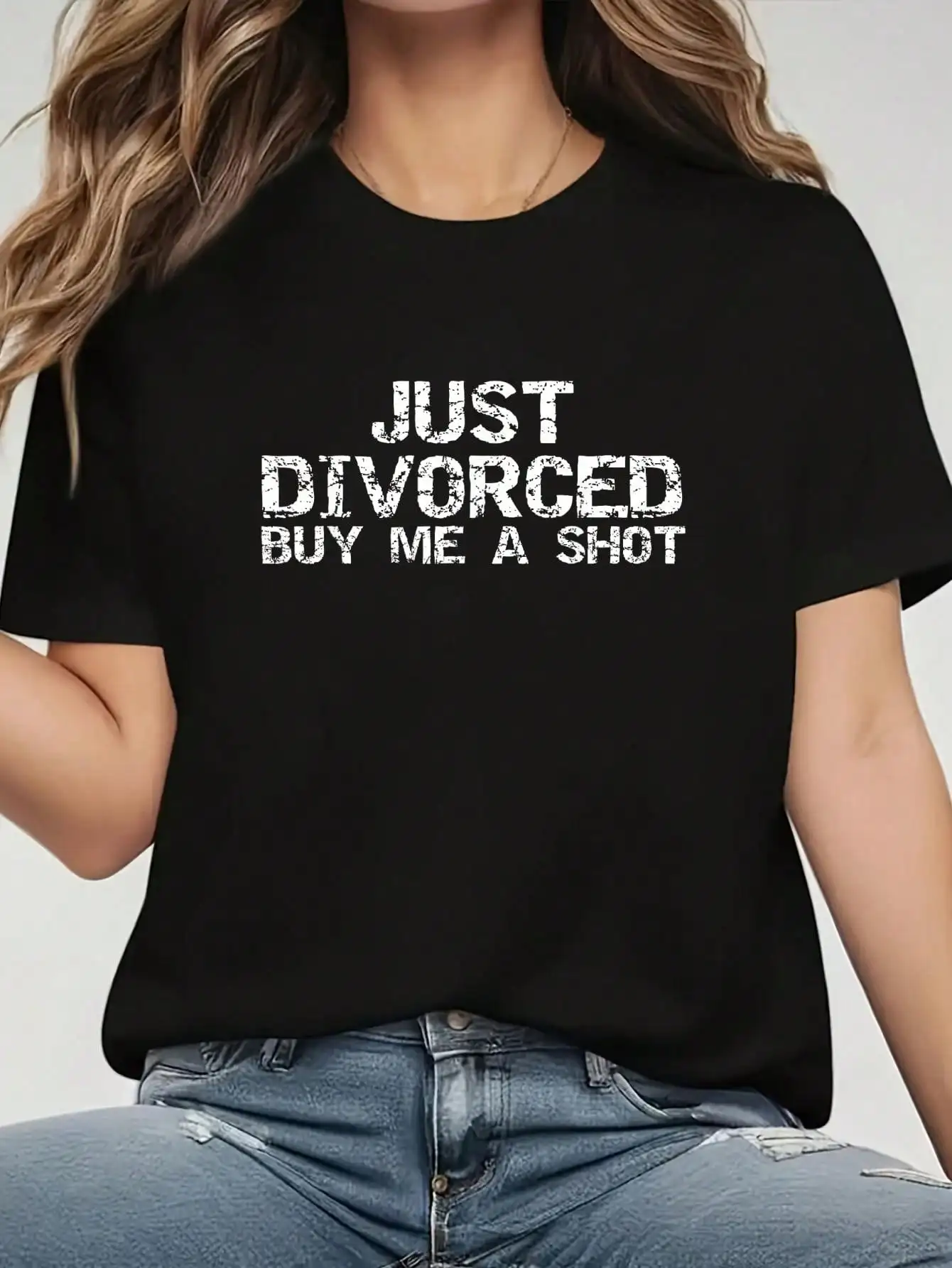 Divorce Party Drinking Shirt Just Divorced Buy Me A Shot T-Shirt - Graphic Tees Festival Outfits For Women, Tops For Summer, Top De Mujer Women Summer Clothes