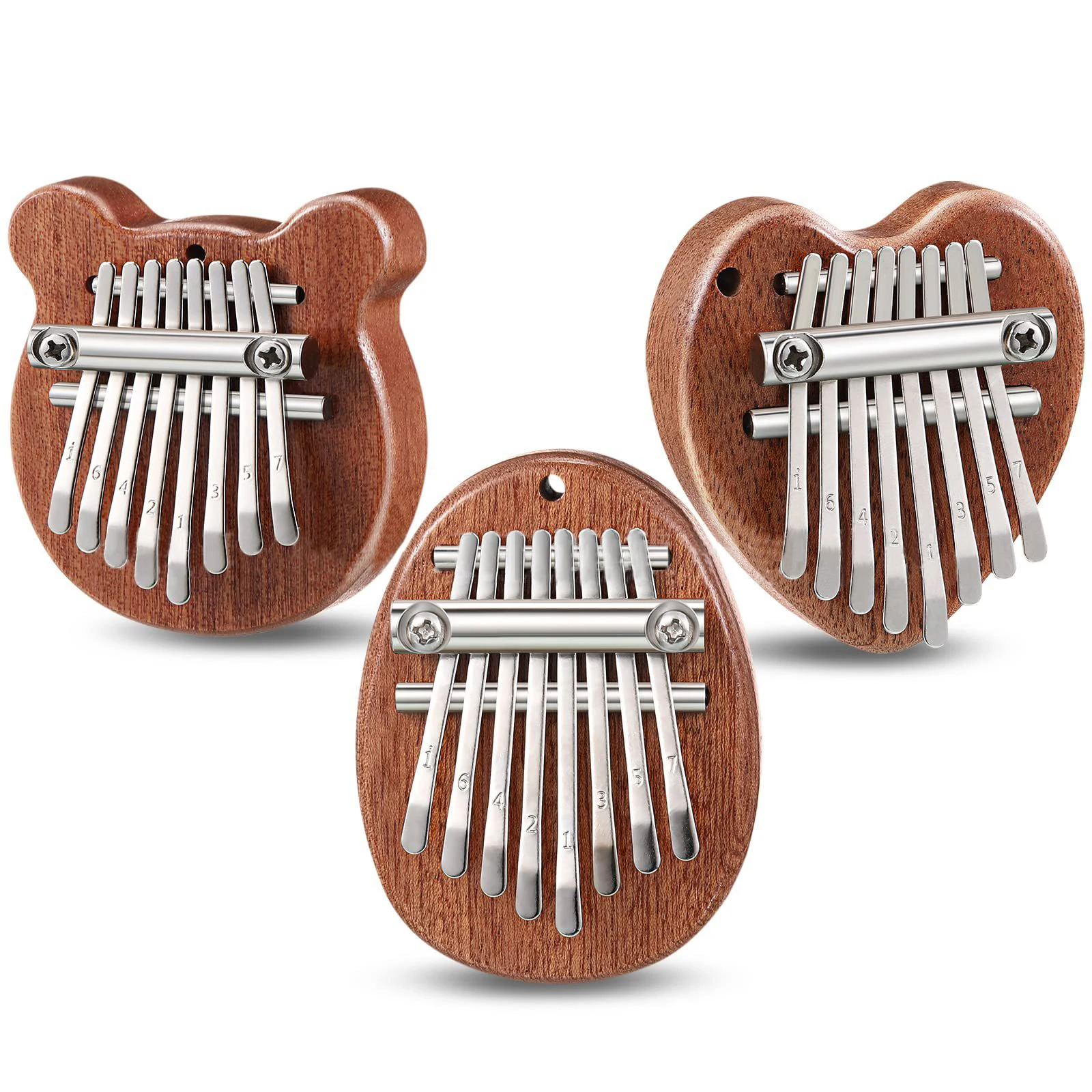 Mini Kalimba 8 Key Thumb Piano Solid Wood Fiddle Karimba Five Finger Fiddle Portable Beginner Finger Fiddle Instrument Style