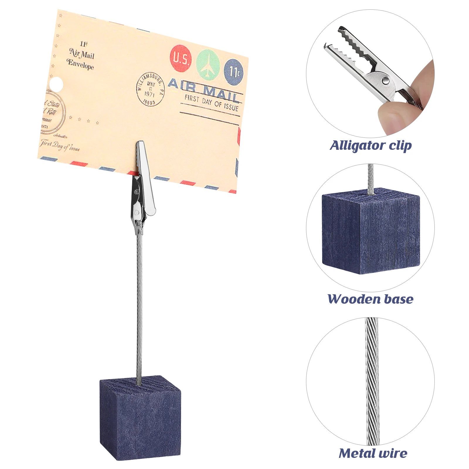 16 Pcs Solid Wood Name Card Holders Picture Stand Photo Memo Table Place for Pictures Placecard