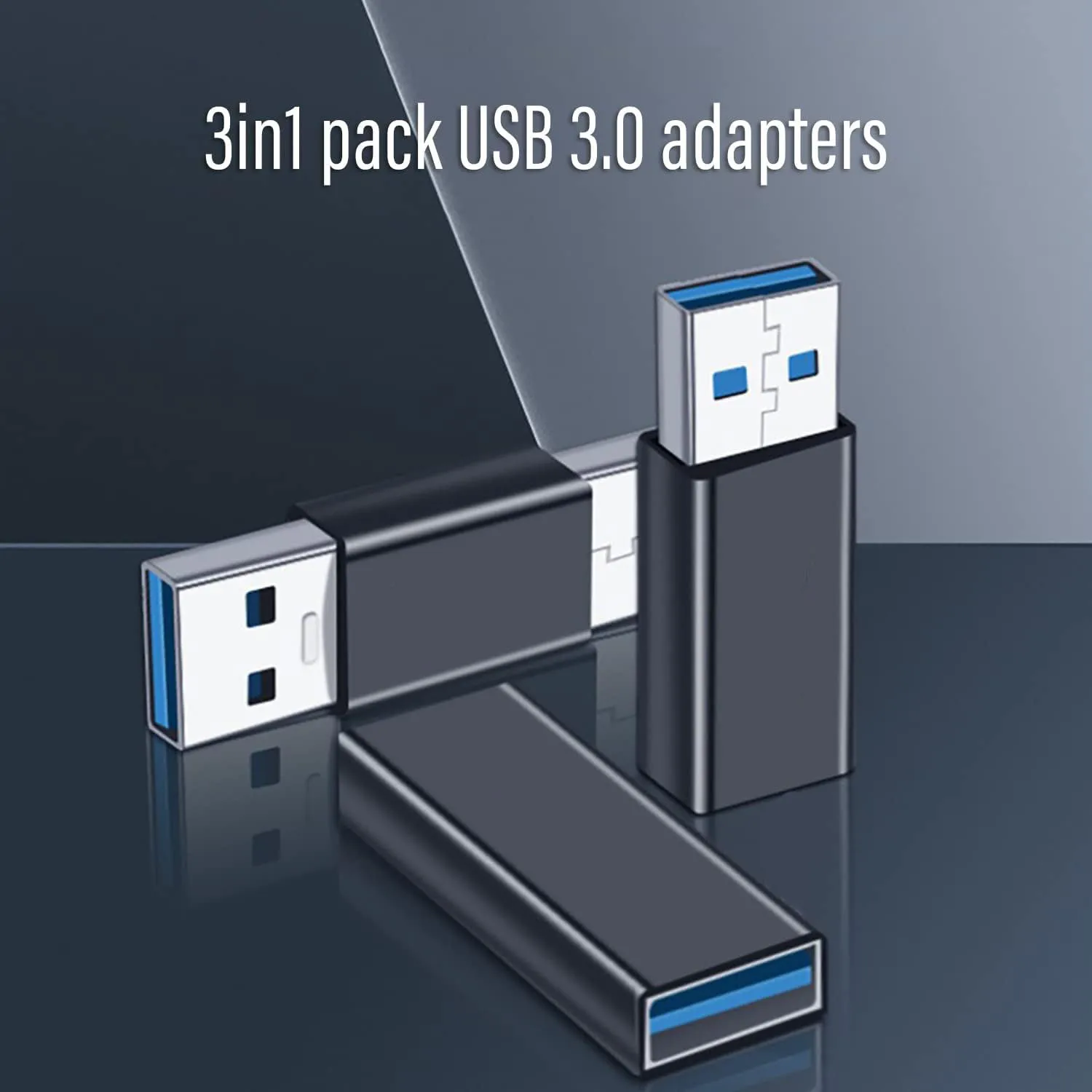 Three usb male-to-male adapters, 3.1usb male-to-female couplers, usb male-to-USB converters, suitable for laptops