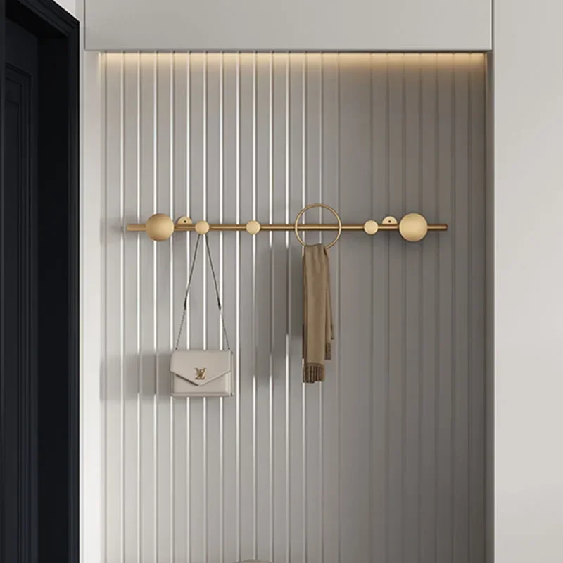

For Shelf Wall Clothes Hanger Jackets Entrance Hallway Golden Metal Clothing Holder Decorative Minimalist Furniture