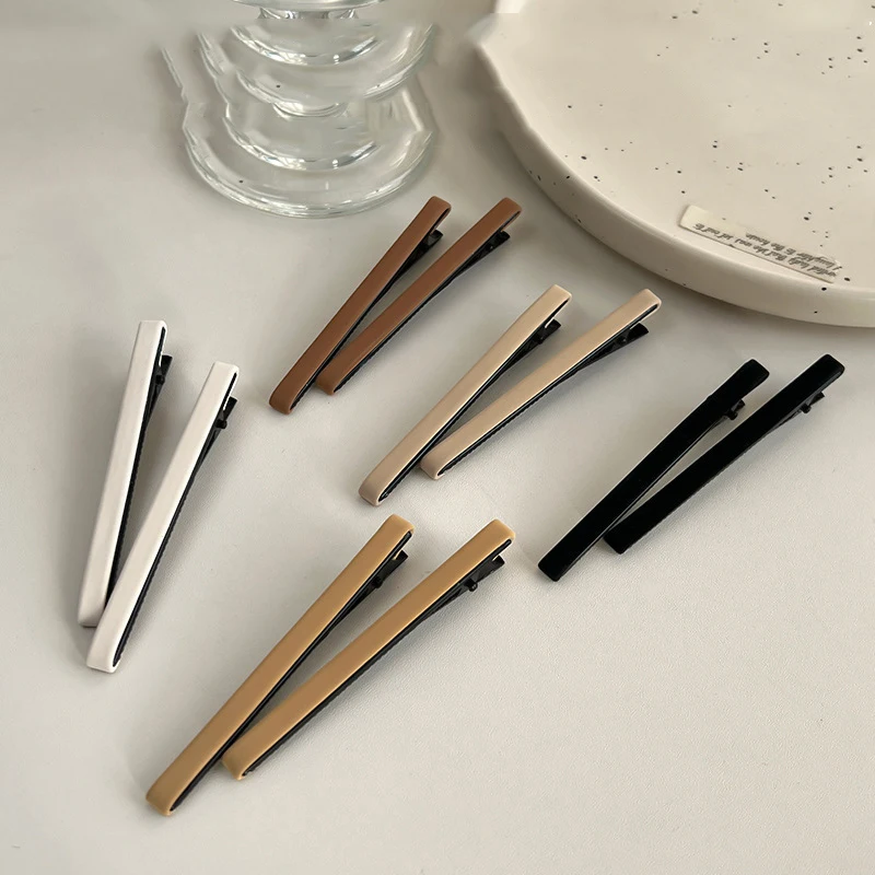 2-teiliges Set aus massivem PU-Haarnadeln-Set, Khaki, modische Haarspangen für Damen und Mädchen, stilvolle Haar-Accessoires – Detail 3