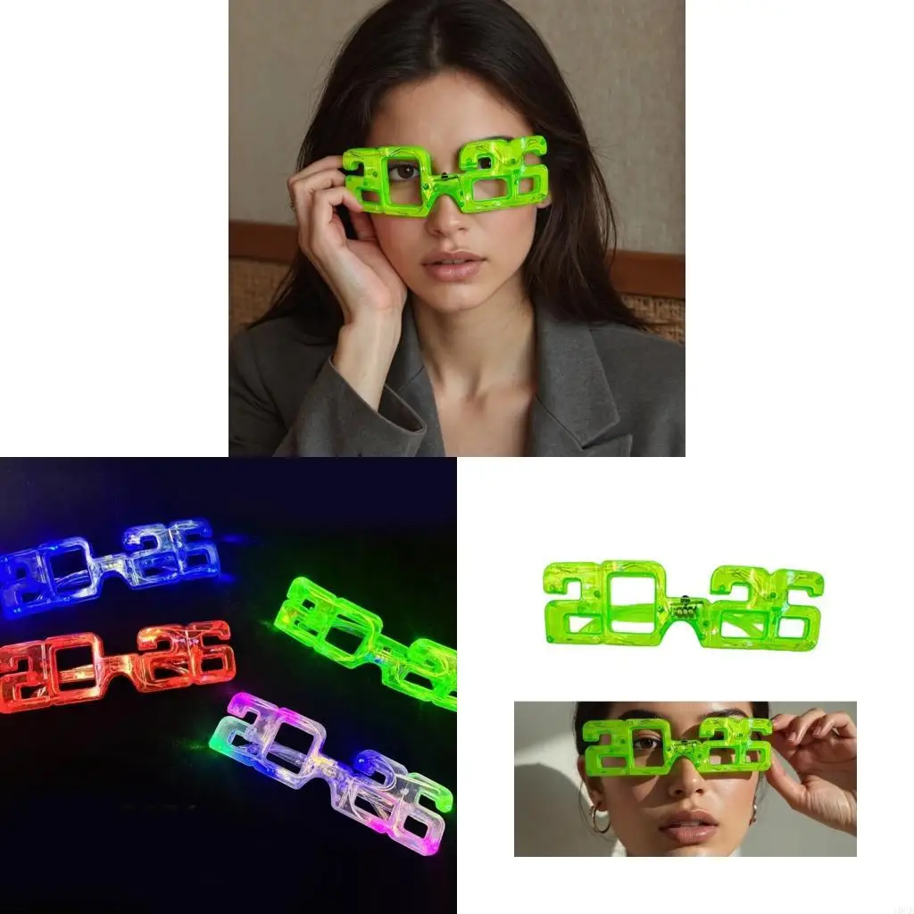 

2026 Светодиодные очки светящиеся очки 3 световых режима Новый год