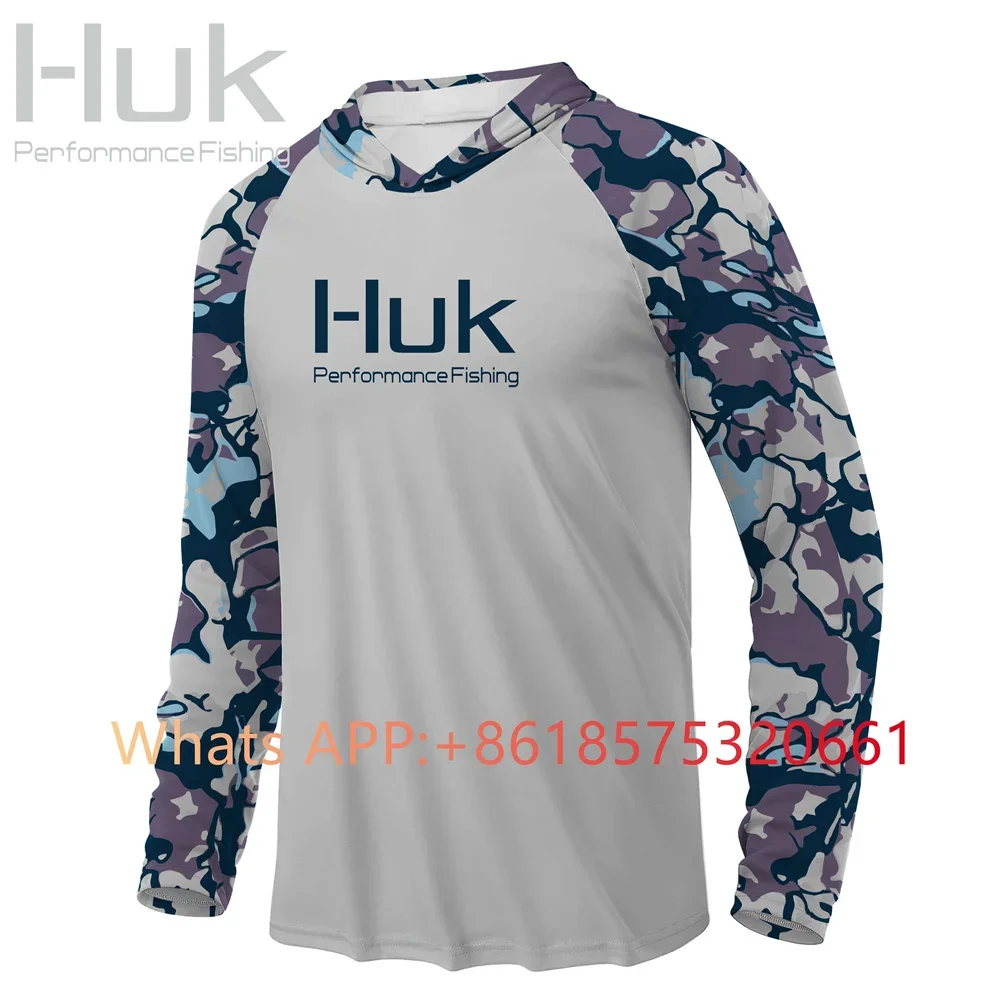 

Huk Performance Fishing Fishing Shirt Clothing Hoodie Shirt Men UPF 50+ Quick Dry Fishing Apparel Camisa De Pesca Long Sleeve